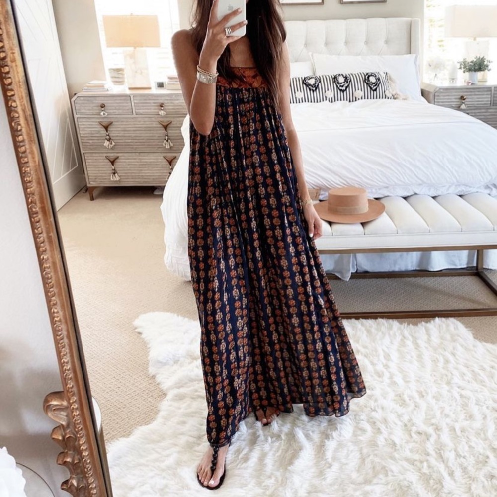 Free People Intimately On My Own Printed Maxi Slip